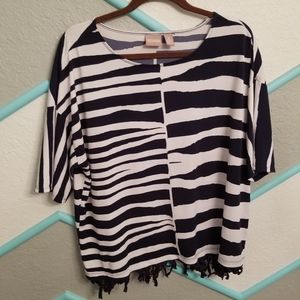 Chico's Zebra Tassle Top Size 2